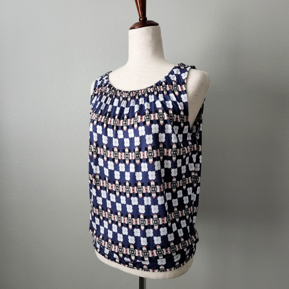 LOFT Sleeveless Floral Pattern Soft Rayon Top, Loose Fit, Size Medium